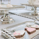 Axya Silver Pearl Dessert Display Rack with Glass Candy Jar