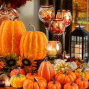 Autumn Pumpkin Set by Axyaa - 16pc Foam Decorative Pumpkins for Thanksgiving, Halloween & Fall