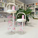 Axyaa Cute Plastic Straw Water Bottle with Lid - Large Capacity, Leak Proof Cup