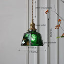 Axyaa Vintage LED Pendant Light with Wood, Copper & Glass Lampshade