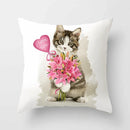 Axyaa Cartoon Cat Animal Sofa Cushion Cover - 45*45 Throw Pillow Home Decor