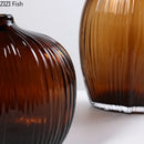 Axyaa Brown Glass Vase Hydroponic Flower Pot Modern Room Decor