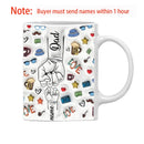 Axyaa Personalized Dad and Kids 3D Effect Mug Fist Bump Coffee Cup - Father's Day Gift