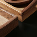 Axyaa Japanese Black Walnut Tea Tray & Dinner Plate for Home Décor & Serving