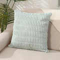 Axyaa Fluffy Corduroy Pillowcase White Green 45x45 Throw Cushion Cover