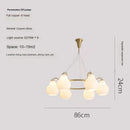 Axyaa French Glass Chandeliers Nordic LED Pendant Lights for Modern Home Decor