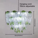 Axyaa French Green Glass Chandelier for Dining, Bedroom, Living Room