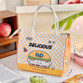 Axyaa Kawaii Puppy Insulated Lunch Bag - Large Portable Bento Pouch for Women, Girls, Kids