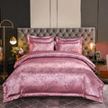 Axyaa Satin Jacquard Embroidered 4-Piece Bedding Set