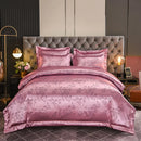 Axyaa Satin Jacquard Embroidered 4-Piece Bedding Set
