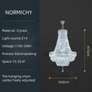 Axyaa European-Style Crystal Chandelier for Luxury Living Room, Villa & Staircase
