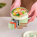 Axyaa Stainless Steel Thermal Lunch Box for Kids: Leak-proof, Stackable, Microwave Safe
