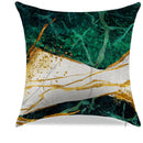 Axyaa Green & Gold Marbled Pattern Throw Pillow Cover for Sofa, Bedroom, Car