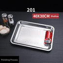 Axyaa Stainless Steel Food Storage Tray Rectangular Baking Pan for Kitchen and BBQ