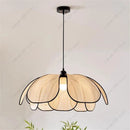 Axyaa Petal Pendant Light: Modern Fabric Ceiling Lamp with Tricolored E27 Bulb