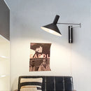 Axyaa Industrial Metal Wall Lamps with Extendable Arms in White, Black, or Red.