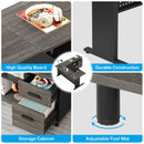 Axyaa 63" Executive Desk with File Cabinet, L Shaped Computer Desk & Storage Shelves