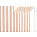 Axyaa Stainless Steel Straw Set: 20 Reusable Drinking Straws for Bar Party