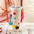 Axyaa Silicone Handle Strap for Stanley Straw Cup - Cute & Colorful Star Design