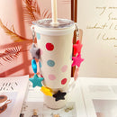 Axyaa Silicone Handle Strap for Stanley Straw Cup - Cute & Colorful Star Design