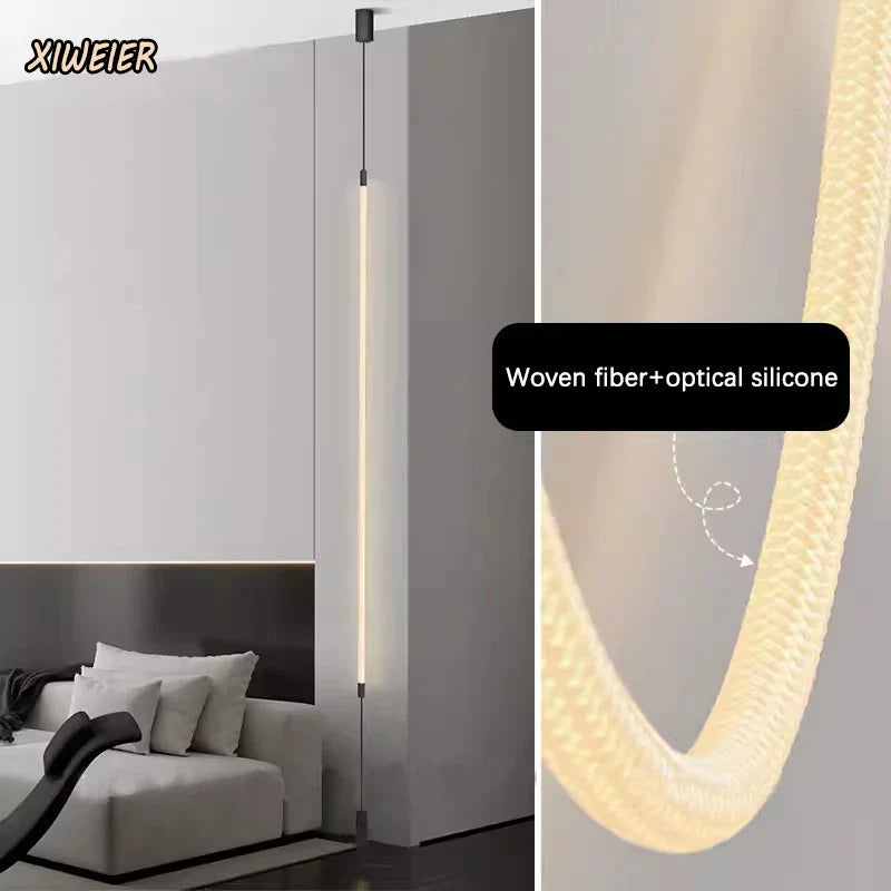 Nordic Minimalist Fiber Woven Silicone Line Chandelier for Axyaa Rooms