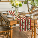 Axyaa Christmas Stripes Table Runner: Indoor Outdoor Dining Decor, Washable Long Cloth
