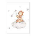 Axyaa Boho Cloud Moon Bear Nursery Wall Art Poster Kids Room Decor