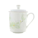 Axyaa Green Orchid Bone  Beer Glass with Sling and Lid.