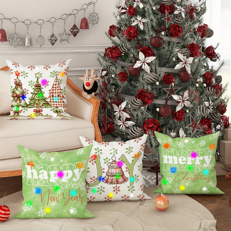 Axyaa LED Christmas Snowflake Pillowcase - Festive Home Decor & Party Accent