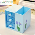 Axyaa Kawaii Desk Pen Holder & Organizer Box - Multifunctional Desktop Storage Organizing