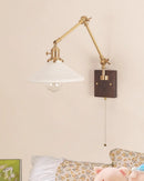 Axyaa Walnut Wood Ceramic LED Wall Sconce Rotatable Stair Light Fixtures