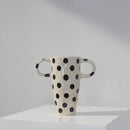 Axyaa Polka Dot Ceramic Vase Pot Home Decor Handicrafts Flower Arrangement Accessory
