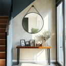 Axyaa Round Black Wall Mirror – Elegant Decor for Living Room and Bedroom