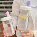 Axyaa 500/800ML Straw Cup, Transparent PP, Portable Ins Style Juice Milk Tea Cup