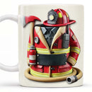 Axyaa Custom Firefighter Name & Badge Ceramic Mug - 11oz Porcelain
