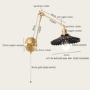 Axyaa French Cream Resin LED Wall Light with Pull Chain Switch - Vintage Copper Wandlamp