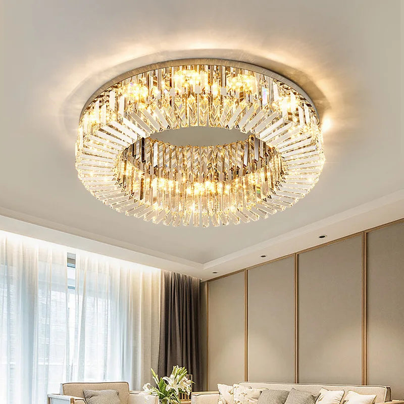 Axyaa Crystal LED Ceiling Light - Luxury Kitchen Living Room Bedroom Lighting