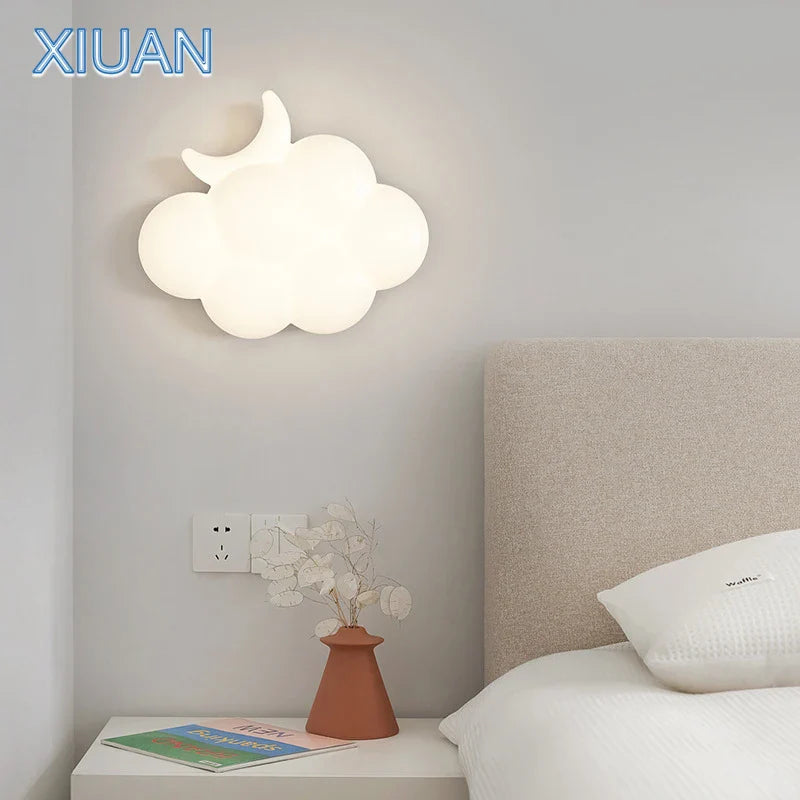 Axyaa White Cloud Modern Wall Light for Bedroom, Living Room, Study, and Hallway