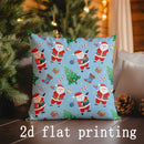 Axyaa Christmas Penguins & Santa Pillow Cover for Sofa, Bedroom, Car - Rectangular Back Cushion