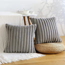 Axyaa Striped Plush Pillow Covers 45*45 - Nordic Home Decor
