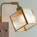 Axyaa Rotatable Brass LED Wall Light Nordic Modern Stair Fixture Blue Glass