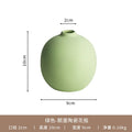 Axyaa Green Apple Ceramic Vase with Pink Rose Simulation - Floral Desktop Decor