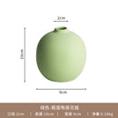 Axyaa Green Apple Ceramic Vase with Pink Rose Simulation - Floral Desktop Decor