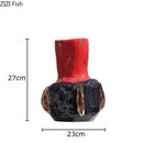 Axyaa Irregular Red Ceramic Vase for Desk and Room Aesthetic Decor