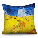 Axyaa Sunflower Starry Sky Oil Painting Polyester Cushion Cover Home Decor Pillowcase