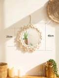 Nordic Boho Macrame Round Wall Mirror by Axyaa - Home Decor Crafts