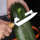 Axyaa Stainless Steel Cabbage Paring Knife with Wooden Handle, Multifunctional Potato Peeler
