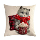 Axyaa Pet Cat Dog Linen Pillowcase 45*45cm - Home Sofa Car Decor