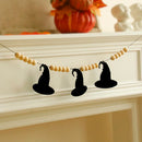 Axyaa Halloween Witch Hat Wood Bead Garland Spooky Decor Ornaments