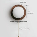 Axyaa Wabi Sabi LED Wall Sconce Glass Walnut Wood Modern Decor Bedside Lamp